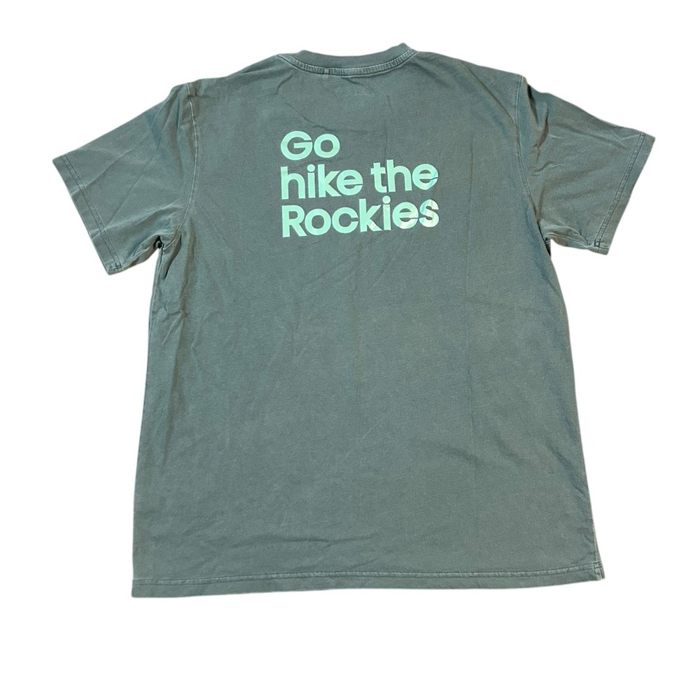 ALPINE DESIGN SHORT SLEEVE‎ GRAPHIC T-SHIRT SIZE LARGE MENS Green Double Sided